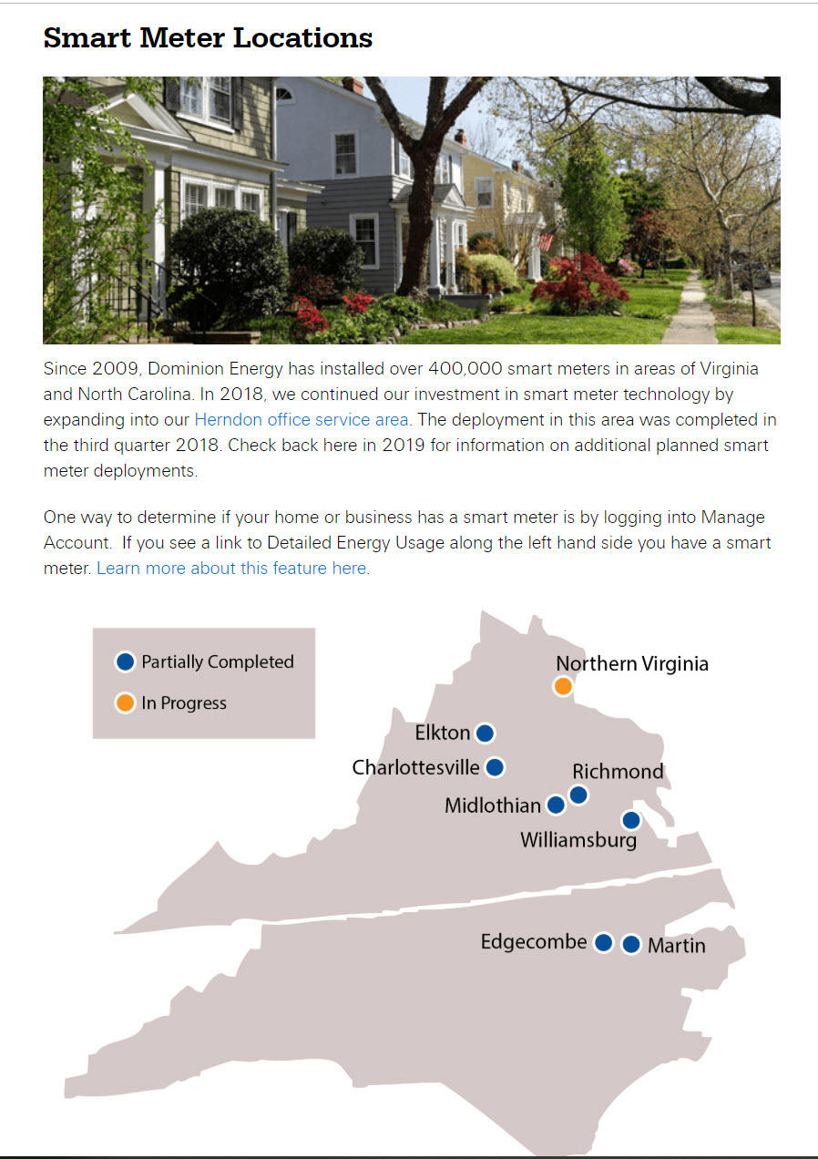 Virginia State Smart Meter Map