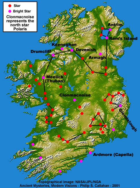 Irish map that maps to stars